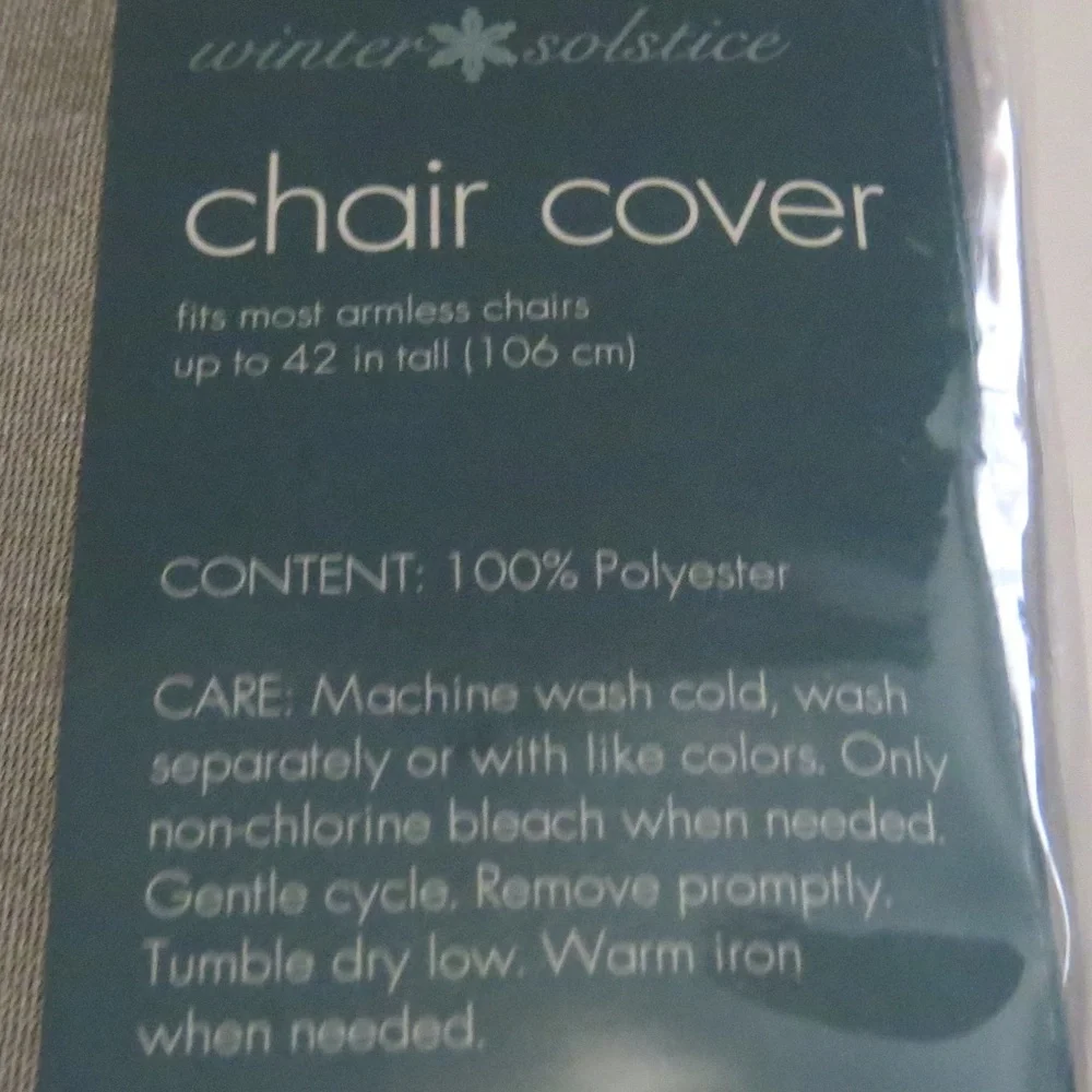 Fabric Armless Chair Cover Silver Fits up to 42